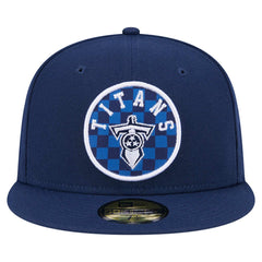 Tennessee Titans New Era Checkered 59FIFTY Fitted Hat Navy | NFL