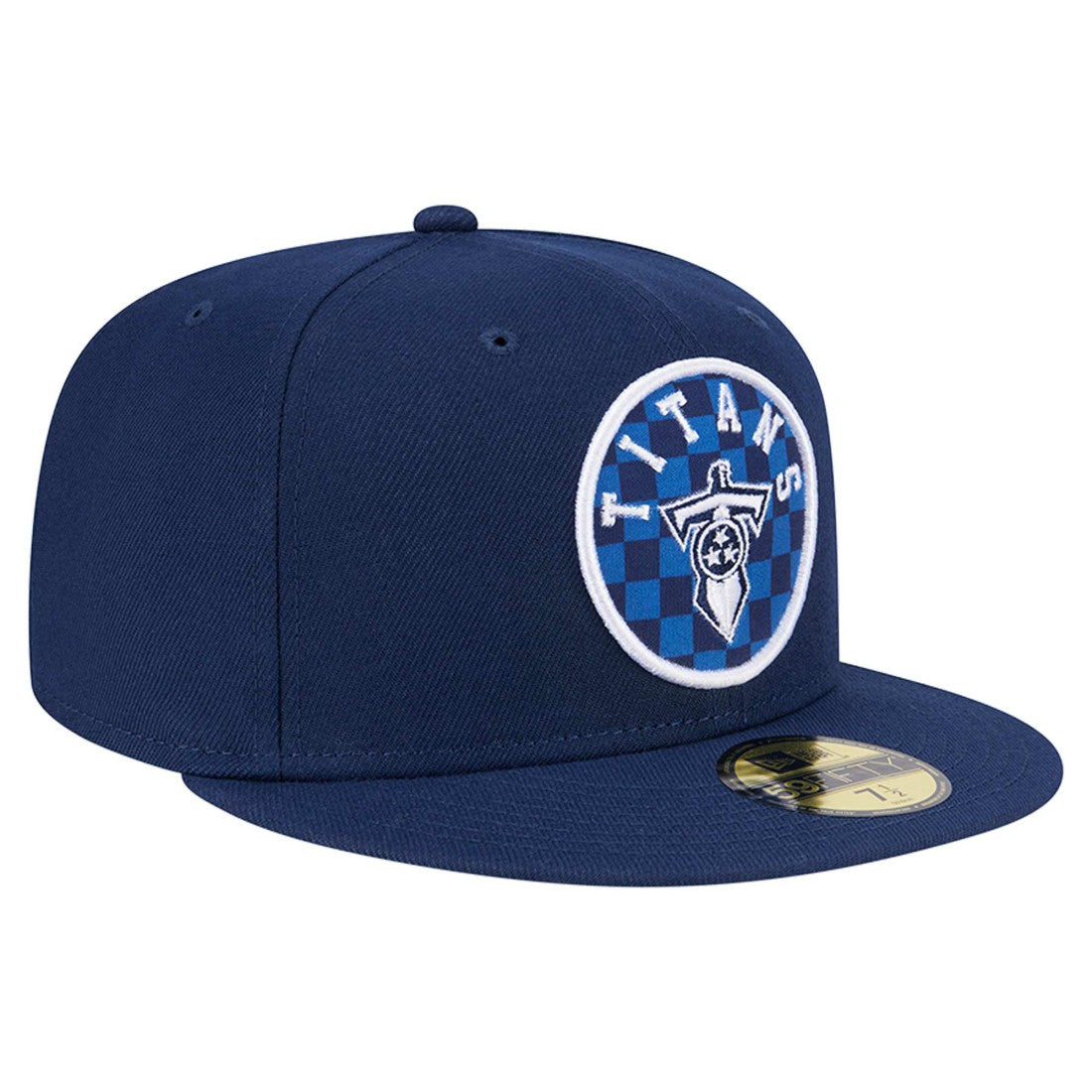 Tennessee Titans New Era Checkered 59FIFTY Fitted Hat Navy | NFL