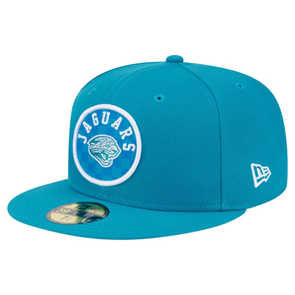 Jacksonville Jaguars New Era Checkered 59FIFTY Fitted Hat Teal | NFL