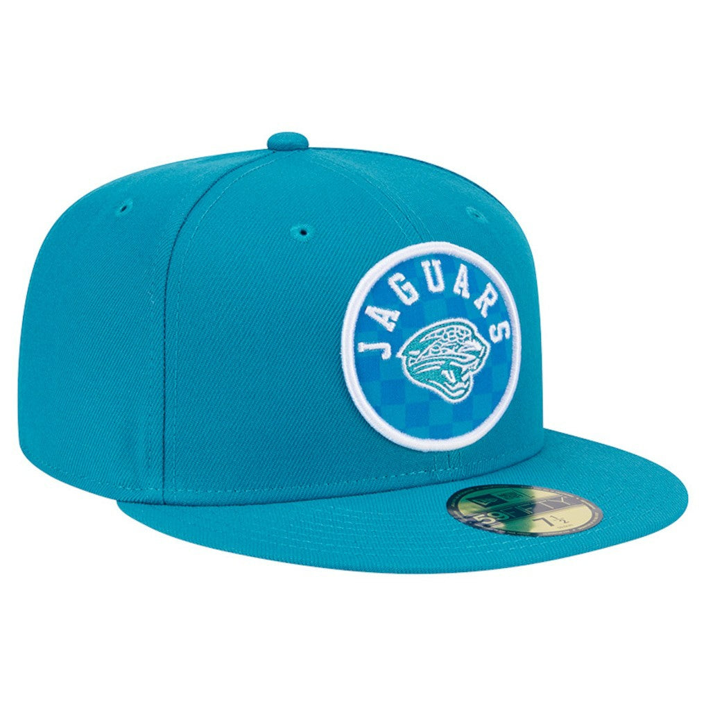 Jacksonville Jaguars New Era Checkered 59FIFTY Fitted Hat Teal | NFL