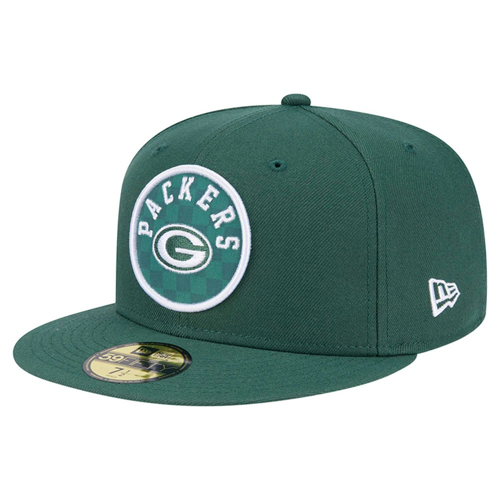 Green Bay Packers New Era Checkered 59FIFTY Fitted Hat Green | NFL