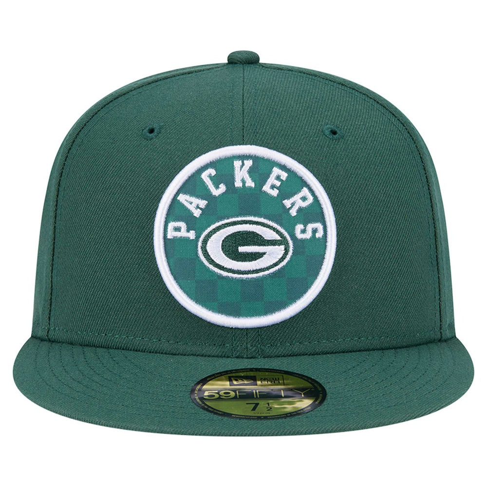 Green Bay Packers New Era Checkered 59FIFTY Fitted Hat Green | NFL