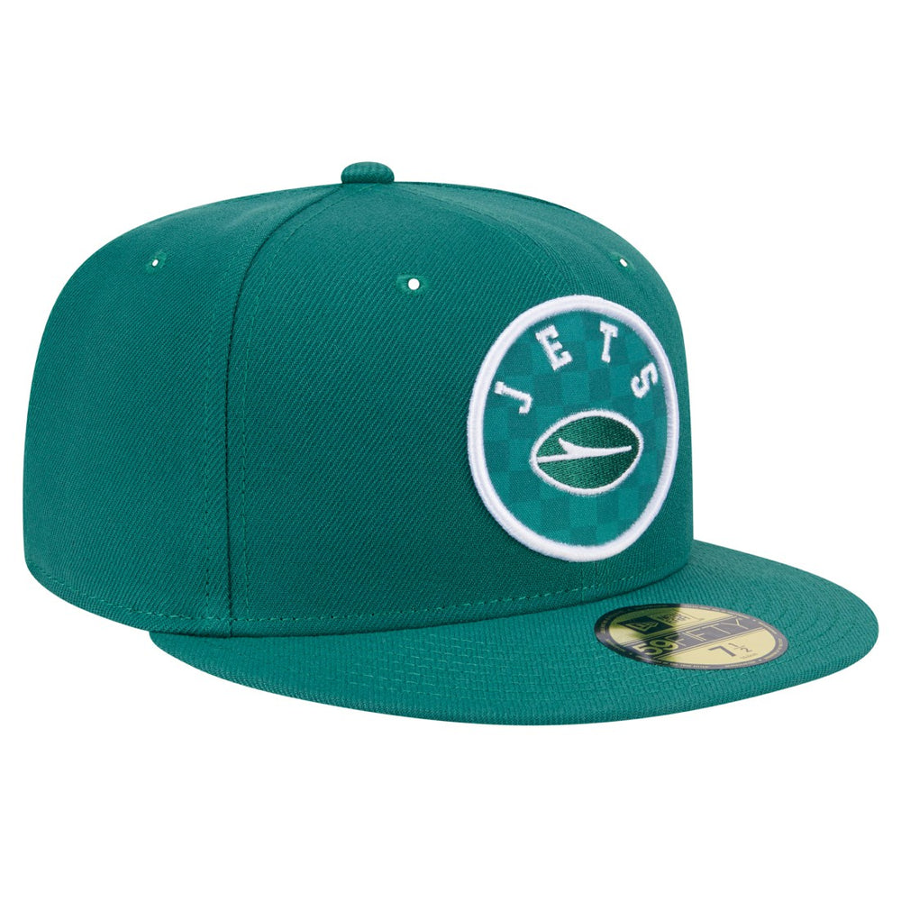 New York Jets New Era Checkered 59FIFTY Fitted Hat Green | NFL
