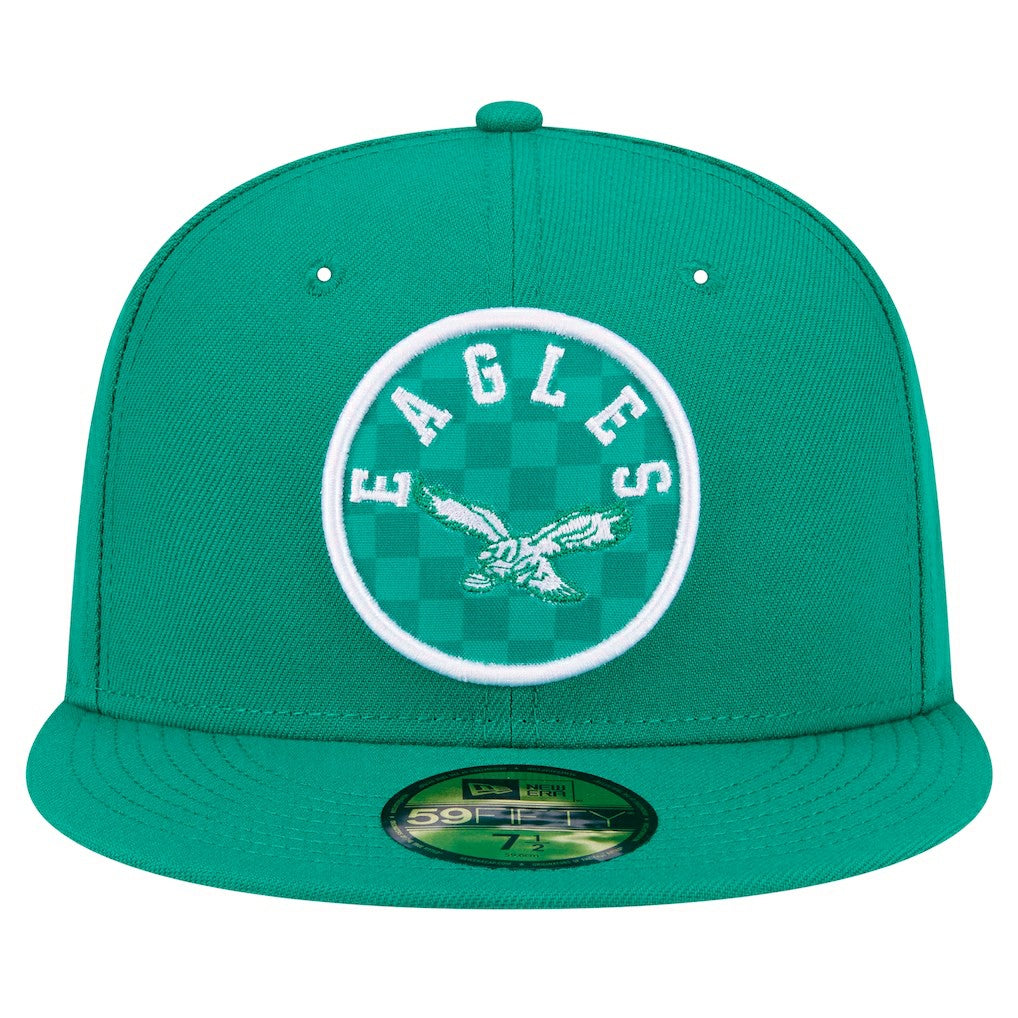 Philadelphia Eagles New Era Checkered 59FIFTY Fitted Hat Kelly Green | NFL