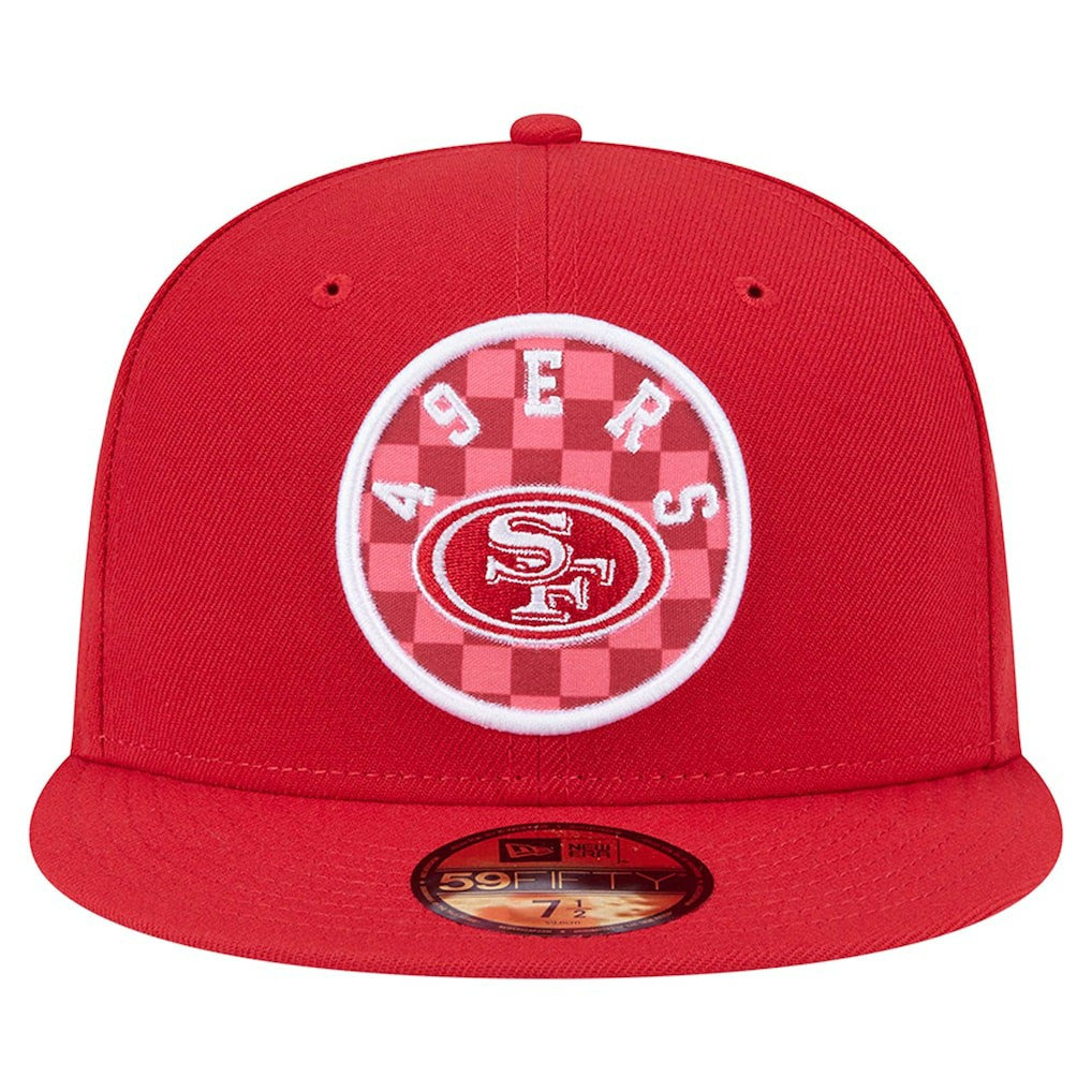 San Francisco 49ers New Era Checkered 59FIFTY Fitted Hat Scarlet | NFL