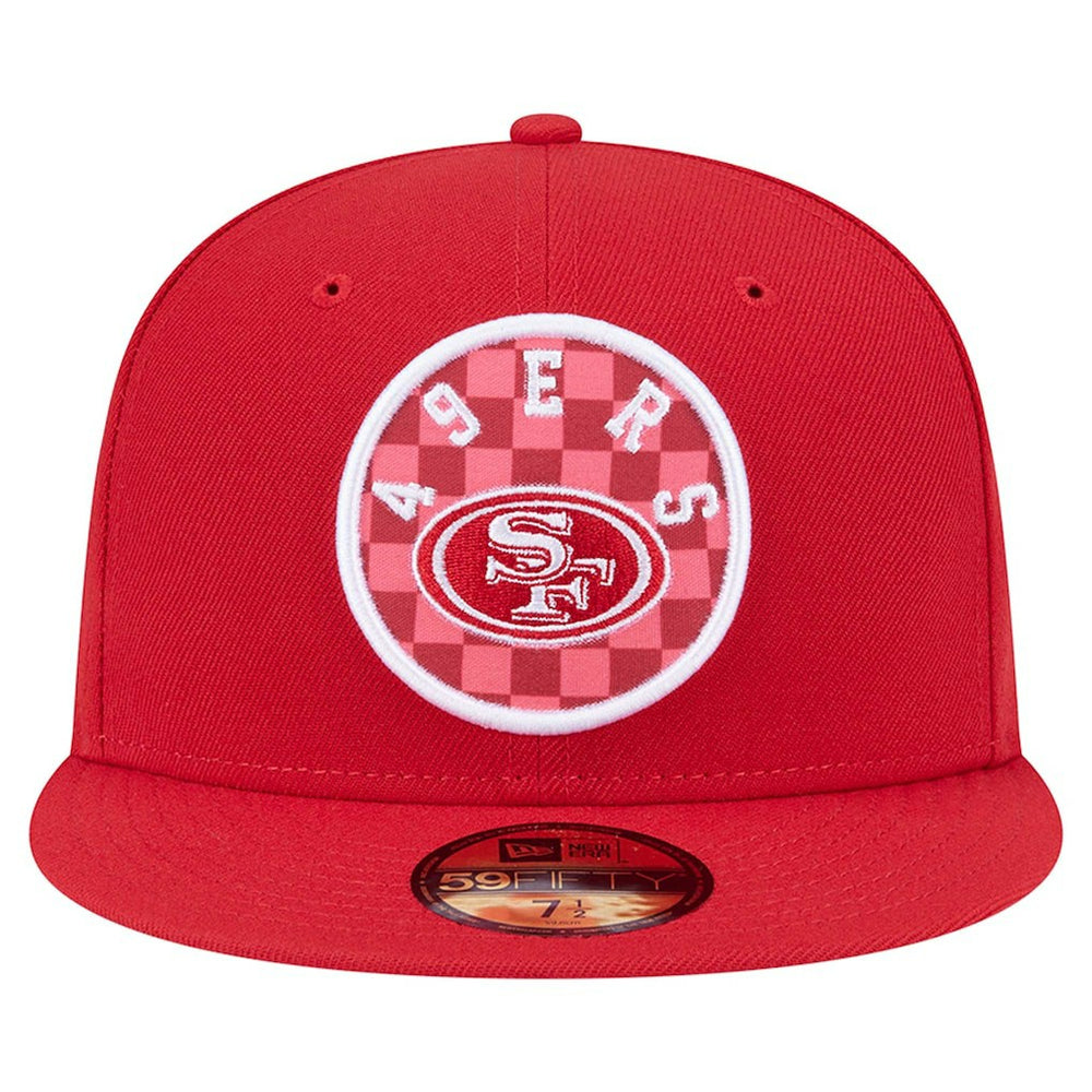 San Francisco 49ers New Era Checkered 59FIFTY Fitted Hat Scarlet | NFL