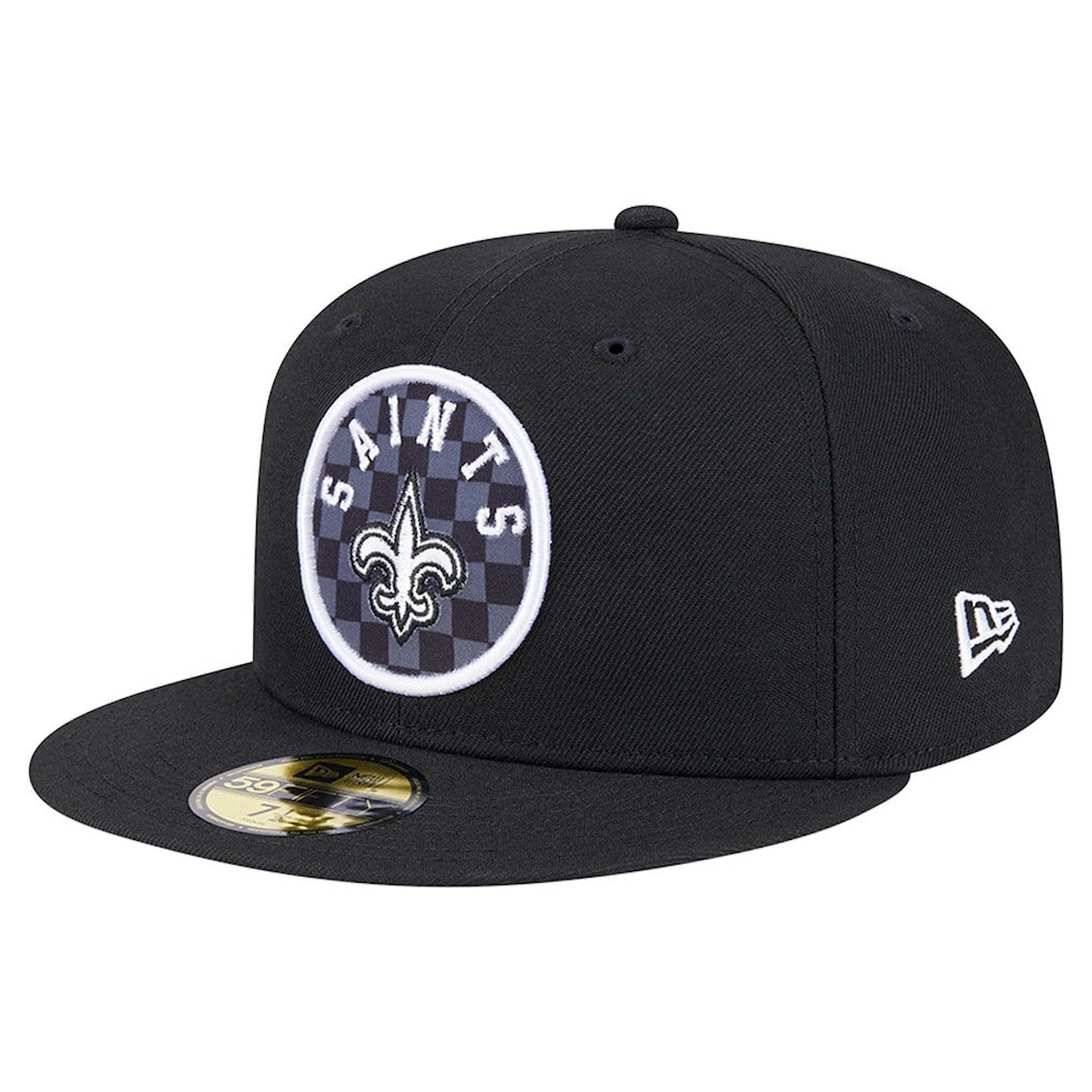 New Orleans Saints New Era Checkered 59FIFTY Fitted Hat Black | NFL