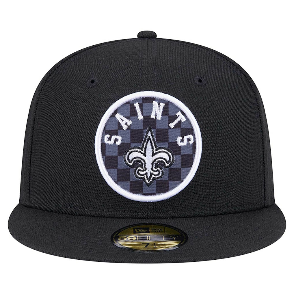 New Orleans Saints New Era Checkered 59FIFTY Fitted Hat Black | NFL