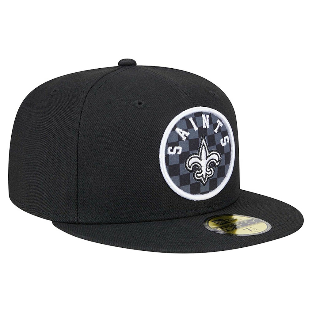 New Orleans Saints New Era Checkered 59FIFTY Fitted Hat Black | NFL