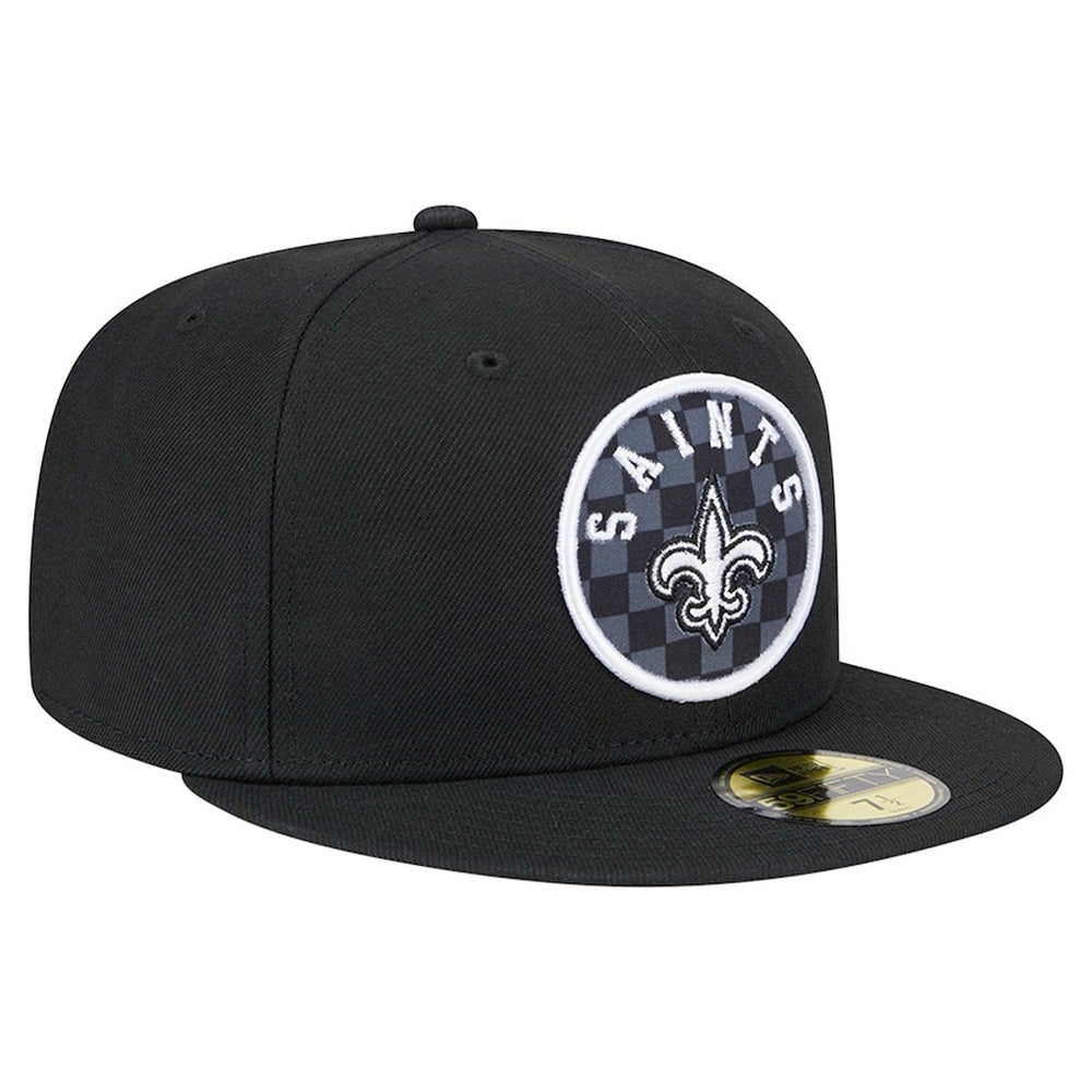 New Orleans Saints New Era Checkered 59FIFTY Fitted Hat Black | NFL