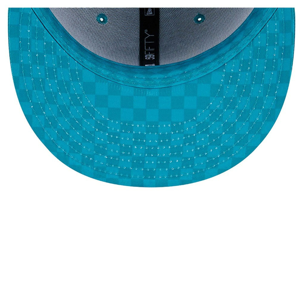 Miami Dolphins New Era Checkered 59FIFTY Fitted Hat Aqua | NFL