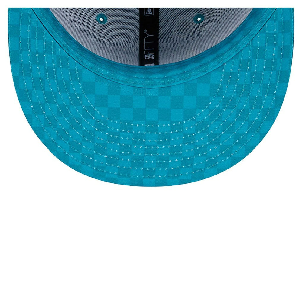 Miami Dolphins New Era Checkered 59FIFTY Fitted Hat Aqua | NFL