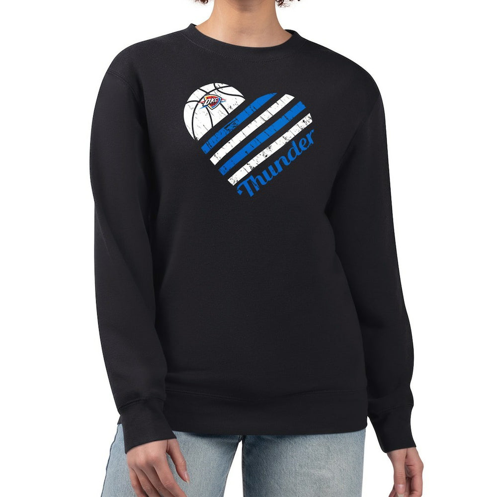 Oklahoma City Thunder G-III 4Her by Carl Banks Women's Heart Graphic Fleece Pullover Sweatshirt Black - NBA