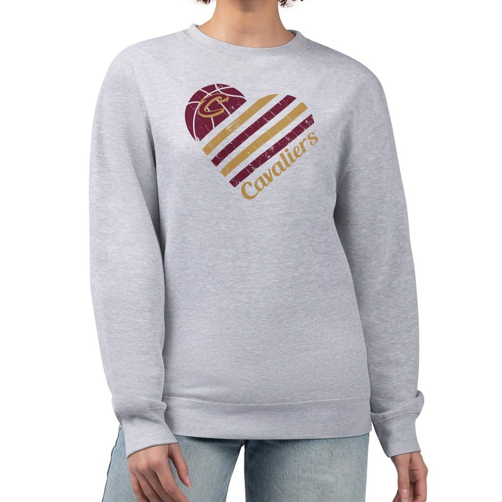 Cleveland Cavaliers G-III 4Her by Carl Banks Women's Heart Graphic Fleece Pullover Sweatshirt Heather Gray - NBA