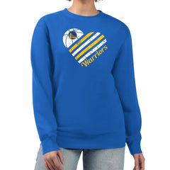 Golden State Warriors G-III 4Her by Carl Banks Women's Heart Graphic Fleece Pullover Sweatshirt Royal - NBA