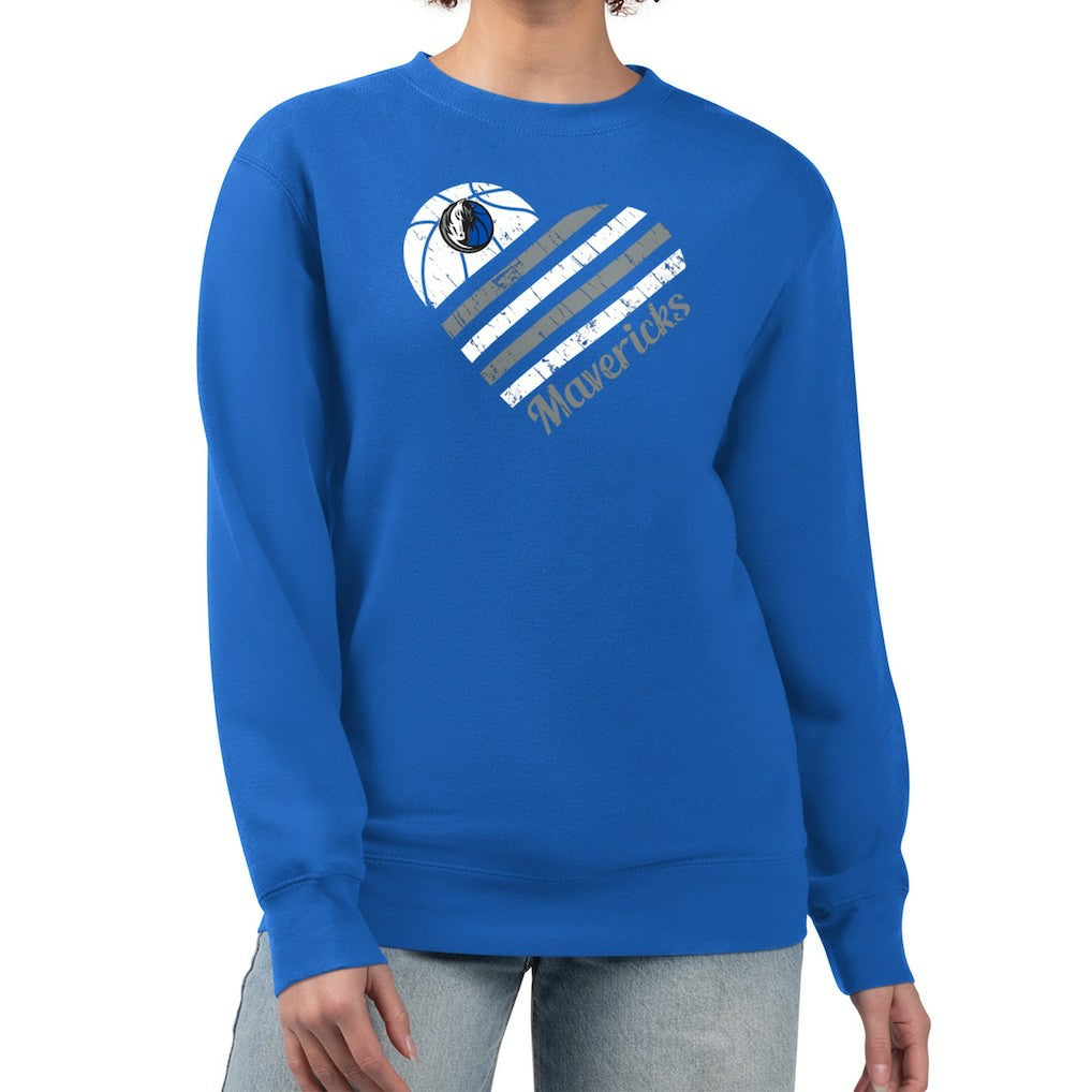 Dallas Mavericks G-III 4Her by Carl Banks Women's Heart Graphic Fleece Pullover Sweatshirt Royal - NBA