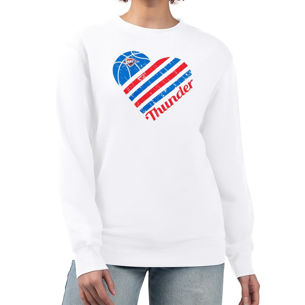 Oklahoma City Thunder G-III 4Her by Carl Banks Women's Heart Graphic Fleece Pullover Sweatshirt White - NBA
