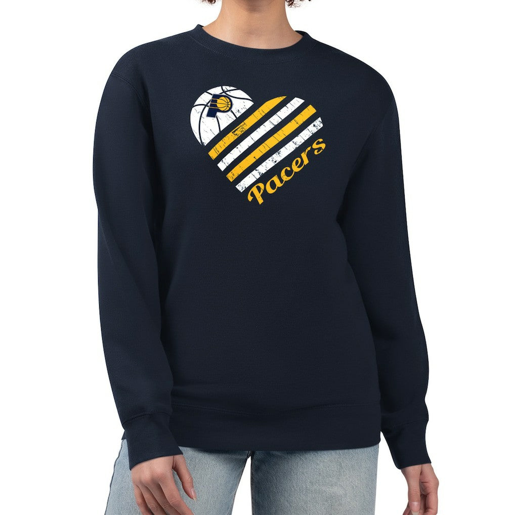 Indiana Pacers G-III 4Her by Carl Banks Women's Heart Graphic Fleece Pullover Sweatshirt Navy - NBA