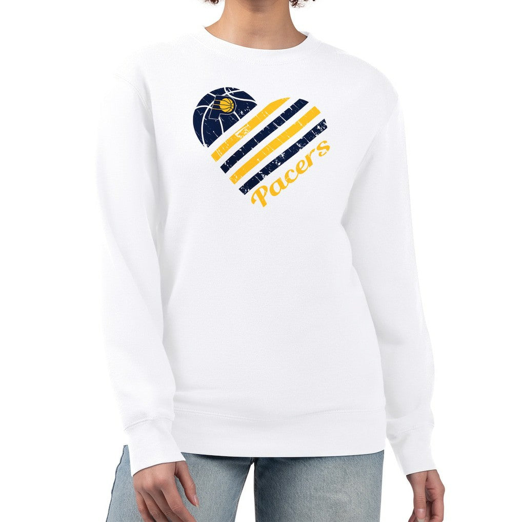 Indiana Pacers G-III 4Her by Carl Banks Women's Heart Graphic Fleece Pullover Sweatshirt White - NBA