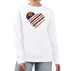 Phoenix Suns G-III 4Her by Carl Banks Women's Heart Graphic Fleece Pullover Sweatshirt White - NBA