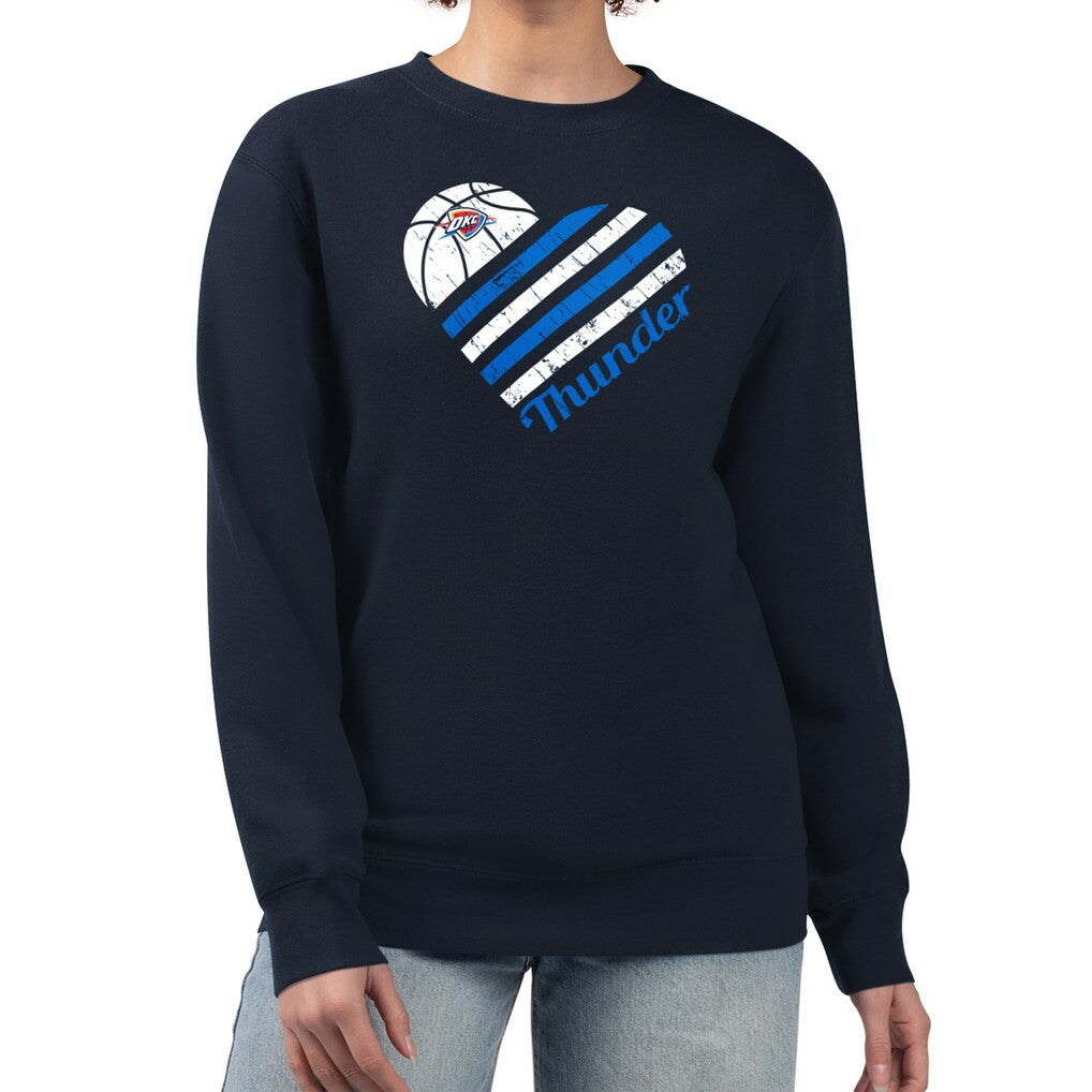 Oklahoma City Thunder G-III 4Her by Carl Banks Women's Heart Graphic Fleece Pullover Sweatshirt Navy - NBA