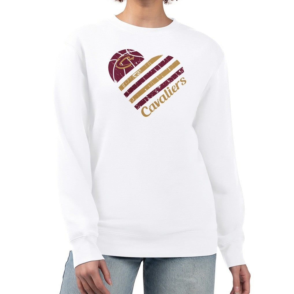 Cleveland Cavaliers G-III 4Her by Carl Banks Women's Heart Graphic Fleece Pullover Sweatshirt White - NBA