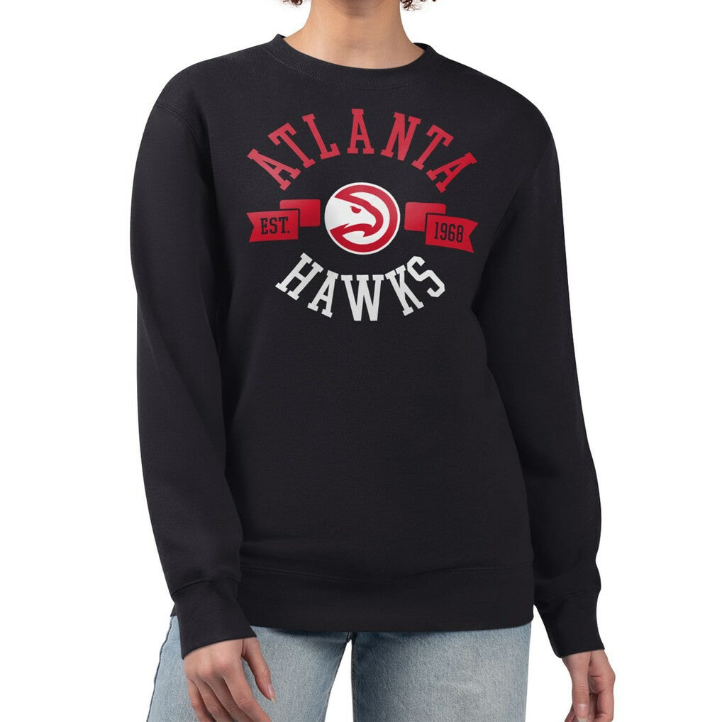 Atlanta Hawks G-III 4Her by Carl Banks Women's Large Team Logo Graphic Fleece Pullover Sweatshirt Black - NBA
