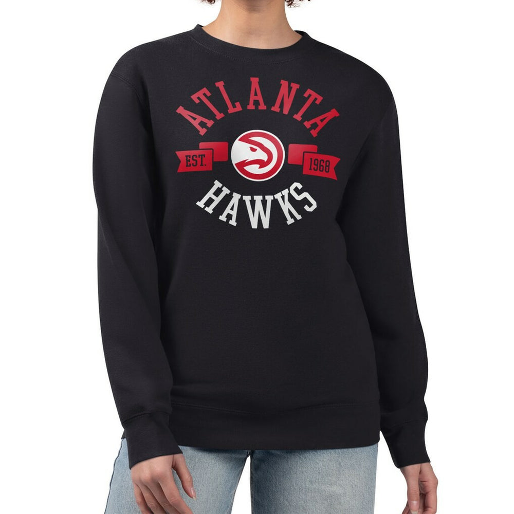 Atlanta Hawks G-III 4Her by Carl Banks Women's Large Team Logo Graphic Fleece Pullover Sweatshirt Black - NBA