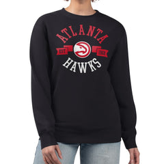 Atlanta Hawks G-III 4Her by Carl Banks Women's Large Team Logo Graphic Fleece Pullover Sweatshirt Black - NBA