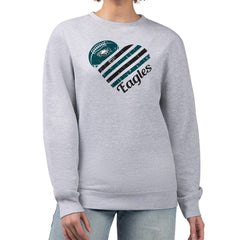 Philadelphia Eagles G-III 4Her by Carl Banks Women's Heart Graphic Fleece Pullover Sweatshirt Heather Gray | NFL