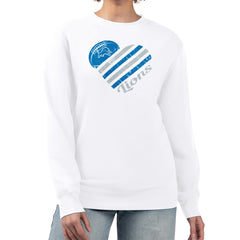 Detroit Lions G-III 4Her by Carl Banks Women's Heart Graphic Fleece Pullover Sweatshirt White | NFL