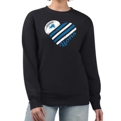 Detroit Lions G-III 4Her by Carl Banks Women's Heart Graphic Fleece Pullover Sweatshirt Black | NFL