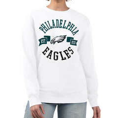 Philadelphia Eagles G-III 4Her by Carl Banks Women's Large Team Graphic Fleece Pullover Sweatshirt White | NFL