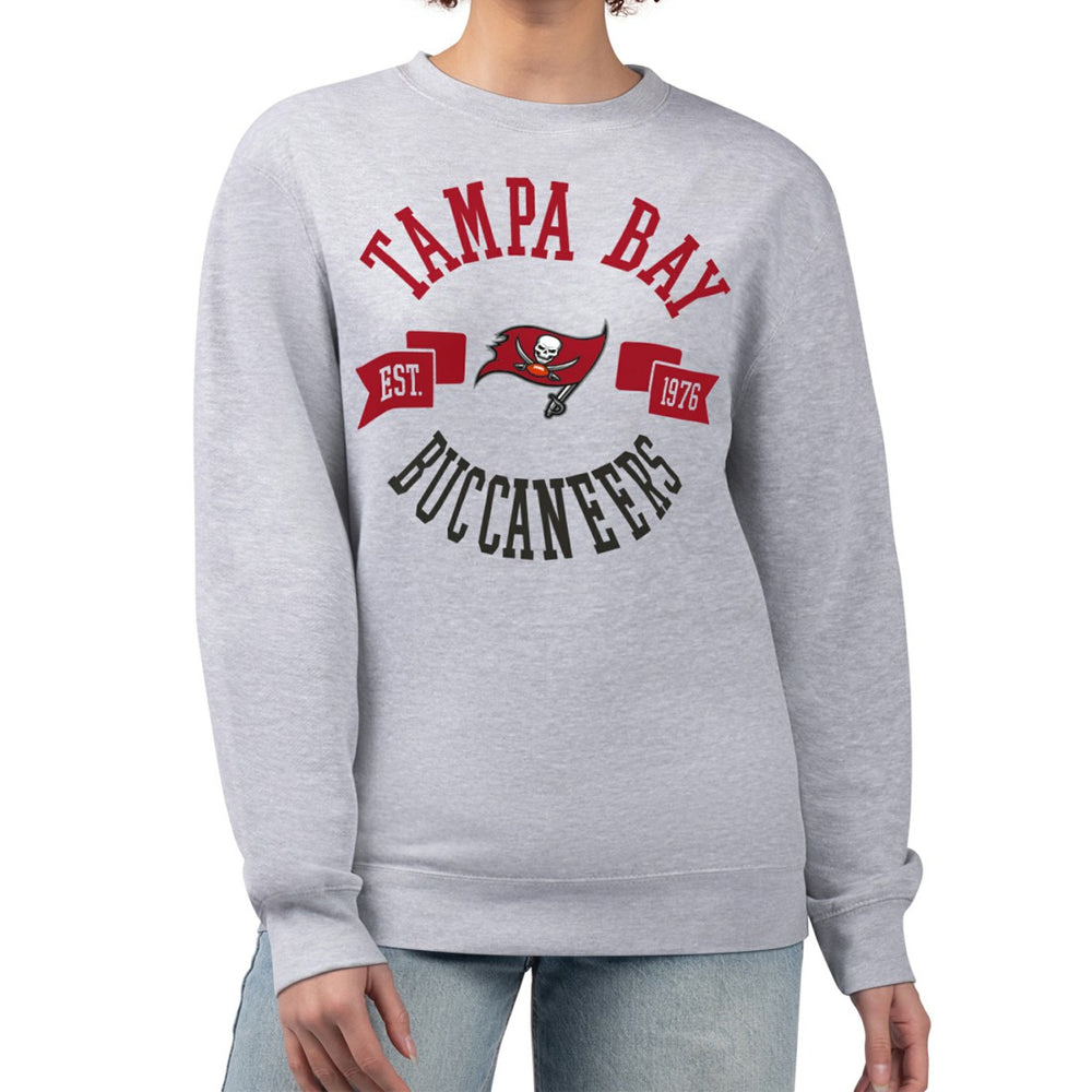 Tampa Bay Buccaneers G-III 4Her by Carl Banks Women's Large Team Graphic Fleece Pullover Sweatshirt Heather Gray | NFL