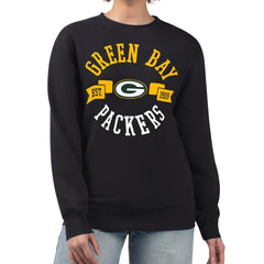 Green Bay Packers G-III 4Her by Carl Banks Women's Large Team Graphic Fleece Pullover Sweatshirt Black | NFL