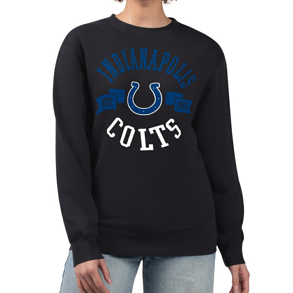 Indianapolis Colts G-III 4Her by Carl Banks Women's Large Team Graphic Fleece Pullover Sweatshirt Black | NFL