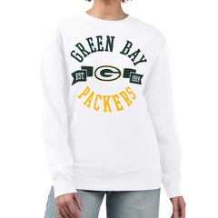 Green Bay Packers G-III 4Her by Carl Banks Women's Large Team Graphic Fleece Pullover Sweatshirt White | NFL