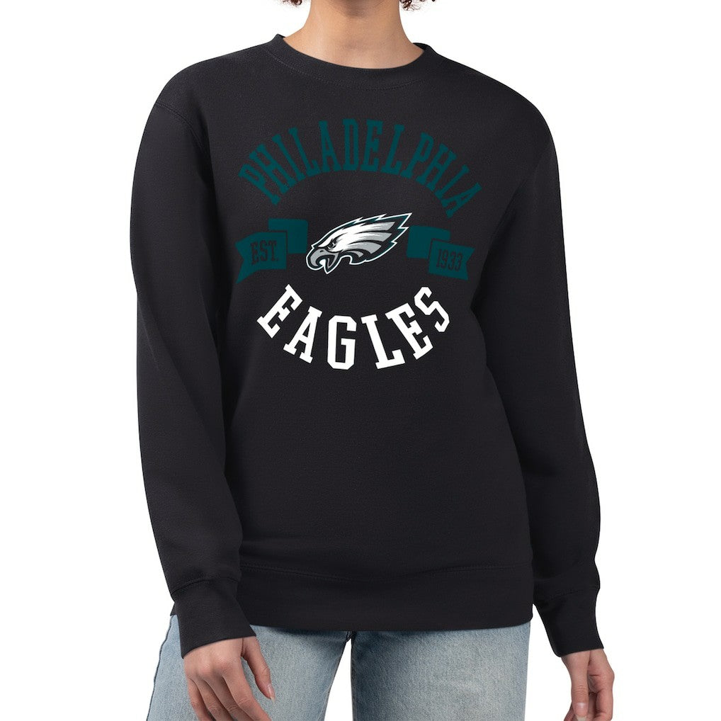 Philadelphia Eagles G-III 4Her by Carl Banks Women's Large Team Graphic Fleece Pullover Sweatshirt Black | NFL