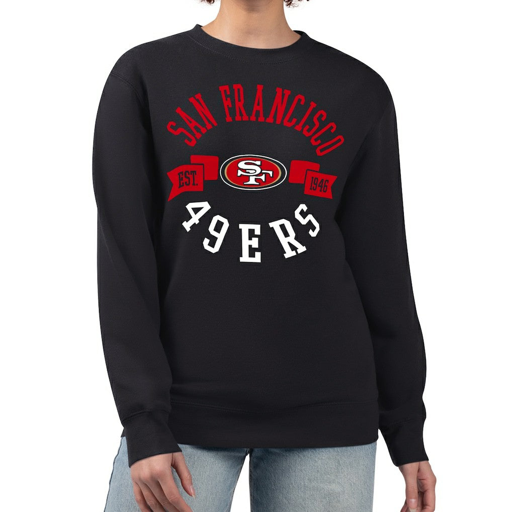 San Francisco 49ers G-III 4Her by Carl Banks Women's Large Team Graphic Fleece Pullover Sweatshirt Black | NFL