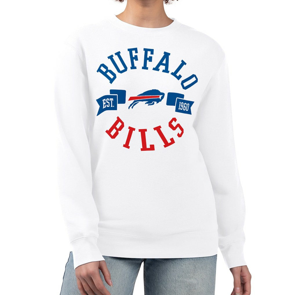 Buffalo Bills G-III 4Her by Carl Banks Women's Large Team Graphic Fleece Pullover Sweatshirt White | NFL