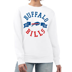Buffalo Bills G-III 4Her by Carl Banks Women's Large Team Graphic Fleece Pullover Sweatshirt White | NFL