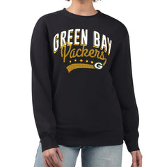 Green Bay Packers G-III 4Her by Carl Banks Women's Filigree Logo Graphic Fleece Pullover Sweatshirt Black | NFL