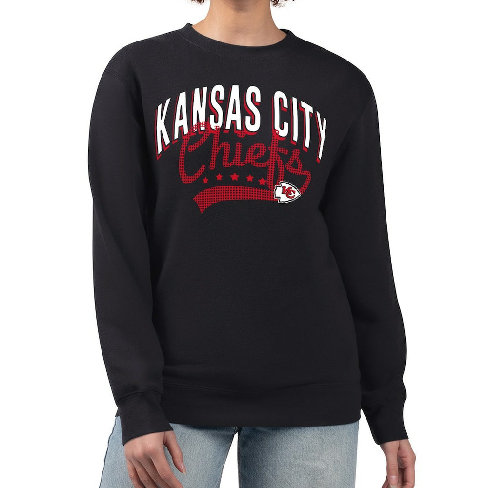 Kansas City Chiefs G-III 4Her by Carl Banks Women's Filigree Logo Graphic Fleece Pullover Sweatshirt Black | NFL