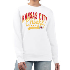 Kansas City Chiefs G-III 4Her by Carl Banks Women's Filigree Logo Graphic Fleece Pullover Sweatshirt White | NFL