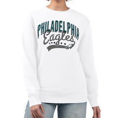 Philadelphia Eagles G-III 4Her by Carl Banks Women's Filigree Logo Graphic Fleece Pullover Sweatshirt White | NFL