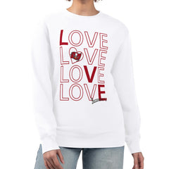 Tampa Bay Buccaneers G-III 4Her by Carl Banks Women's Lots of Love Graphic Fleece Pullover Sweatshirt White | NFL