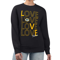 Green Bay Packers G-III 4Her by Carl Banks Women's Lots of Love Graphic Fleece Pullover Sweatshirt Black | NFL