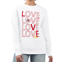 Kansas City Chiefs G-III 4Her by Carl Banks Women's Lots of Love Graphic Fleece Pullover Sweatshirt White | NFL
