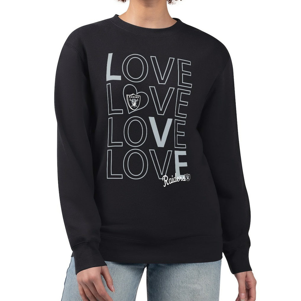 Las Vegas Raiders G-III 4Her by Carl Banks Women's Lots of Love Graphic Fleece Pullover Sweatshirt Black | NFL