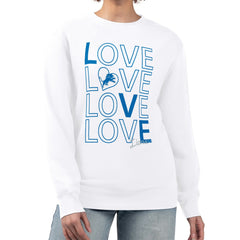 Detroit Lions G-III 4Her by Carl Banks Women's Lots of Love Graphic Fleece Pullover Sweatshirt White | NFL
